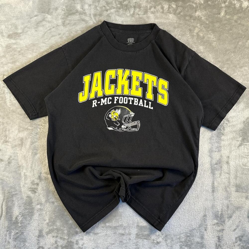 R-MC Jackets Football Graphic T Shirt Mens Large Black TRT Classics Tee